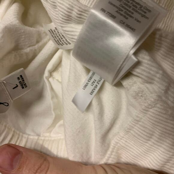 J Crew Corduroy Straight Leg Pants Cream Camp Garment Dyed Drawstring Button - Picture 9 of 9